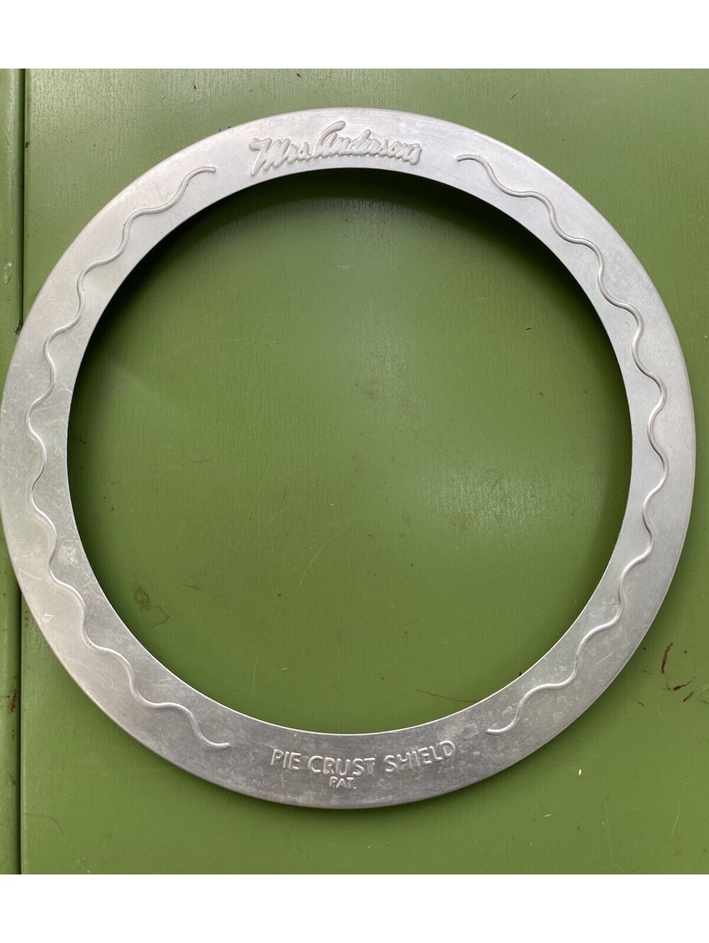 Mrs Andersons Aluminum Pie Crust Shield 10.5 Inch PAT Mark Baking Ring USA